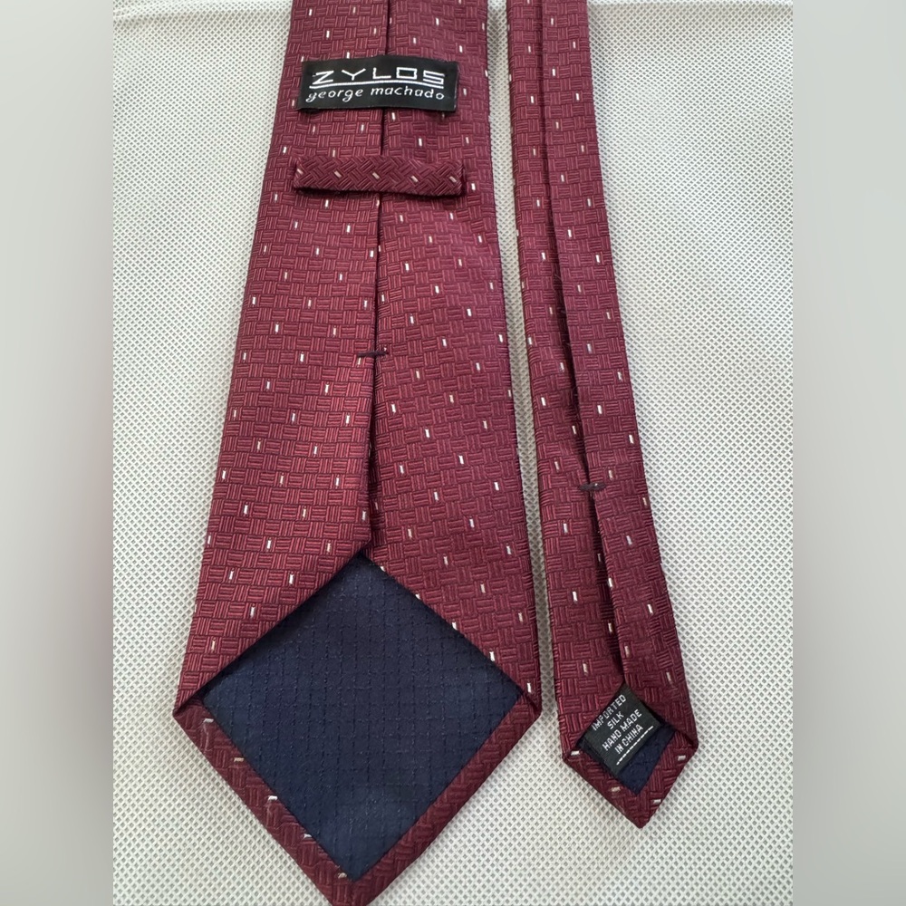 Zylos Maroon Geometric Men's Tie